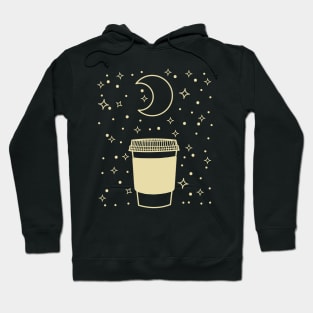 cute coffee night lineart Hoodie